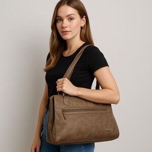 Elegant Brown Women's Shoulder Bag